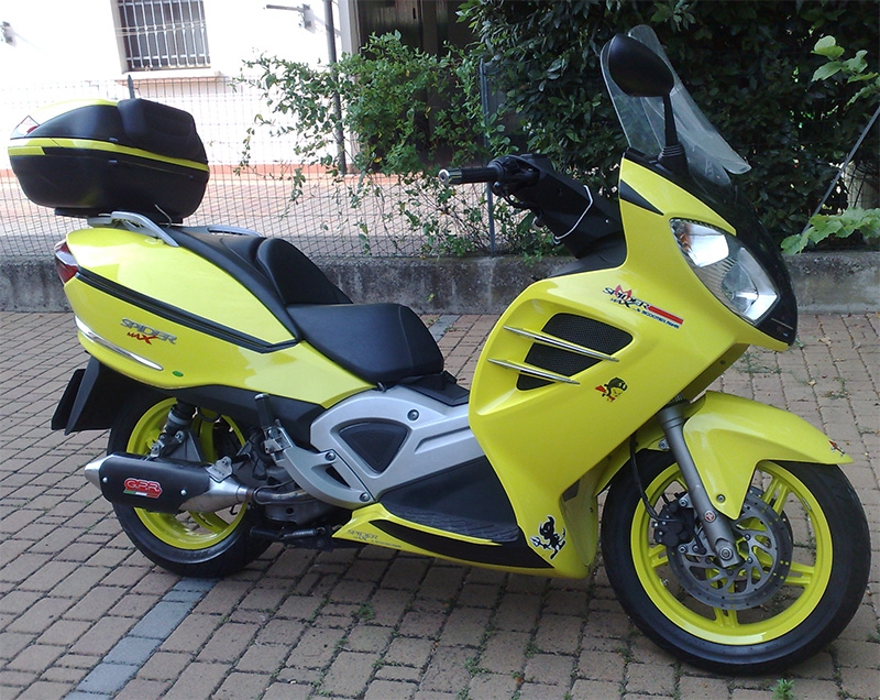 GPR auspuff kompatibel mit  Malaguti Spidermax 500 RS 2008-2011, Power Bomb, Zugelassener legaler Slip-On-Auspuff mit Abe, einschließlich abnehmbarem DB-Killer und Verbindungsrohr 