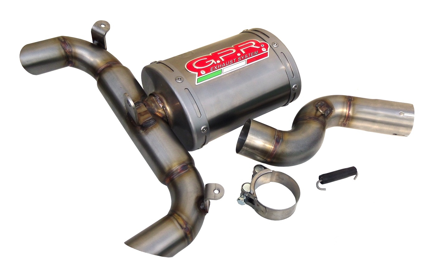 GPR auspuff kompatibel mit  Suzuki Gsr 600 2006-2011, Titanium Oval , Zugelassener legaler Slip-On-Auspuff mit Abe, einschließlich abnehmbarem DB-Killer und Verbindungsrohr 