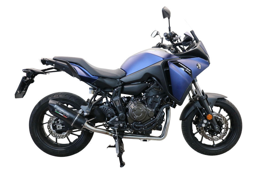 GPR auspuff kompatibel mit  Yamaha Tracer 7 GT 2020-2024, Furore Nero, Racing-Komplettsystem-Auspuff, einschließlich Krümmer und abnehmbarem DB-Killer 