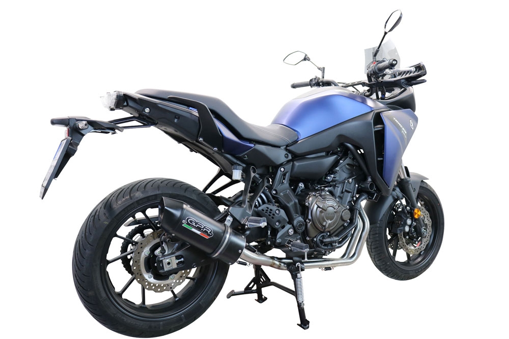 GPR auspuff kompatibel mit  Yamaha Tracer 7 GT 2020-2024, Furore Nero, Racing-Komplettsystem-Auspuff, einschließlich Krümmer und abnehmbarem DB-Killer 