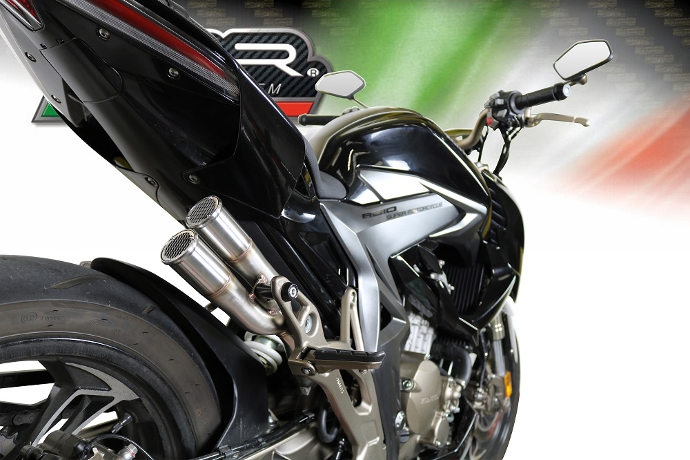 GPR auspuff kompatibel mit  Zontes Zx 310 2018-2020, F205, Zugelassener legaler Slip-On-Auspuff mit Abe, einschließlich abnehmbarem DB-Killer und Verbindungsrohr 