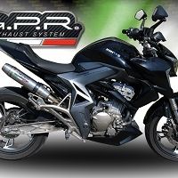 GPR auspuff kompatibel mit  Zontes Zt 310 X - T 2018-2020, Deeptone Inox, Homologierte auspuff mit verbindungsrohr und katalysator 