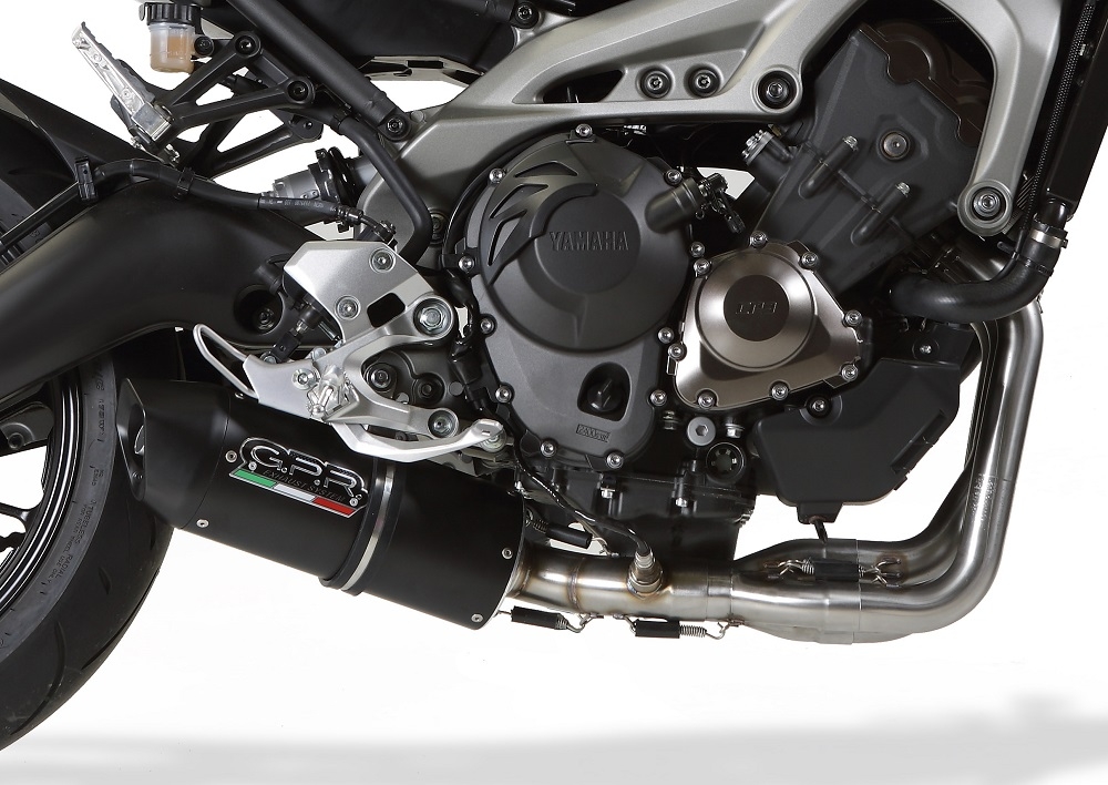 GPR auspuff kompatibel mit  Yamaha Mt-09 2014-2020, Furore Nero, Racing-Komplettsystem-Auspuff, einschließlich Krümmer und abnehmbarem DB-Killer 