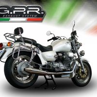 GPR auspuff kompatibel mit  Moto Guzzi California 1100 Special-Stone-Sport-Ev-Alu 1997-2005, Vintacone, Doppelt homologierter legaler Slip-On-Auspuff mit ABE, einschließlich abnehmbarer DB-Killer, Link Pipes und Katalysatoren 