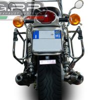 GPR auspuff kompatibel mit  Moto Guzzi California 1100 Special-Stone-Sport-Ev-Alu 1997-2005, Vintacone, Doppelt homologierter legaler Slip-On-Auspuff mit ABE, einschließlich abnehmbarer DB-Killer, Link Pipes und Katalysatoren 