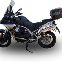 GPR auspuff kompatibel mit  Moto Guzzi Stelvio 1200 4V  2008-2010, Trioval, Zugelassener legaler Slip-On-Auspuff mit Abe, einschließlich abnehmbarem DB-Killer und Verbindungsrohr 