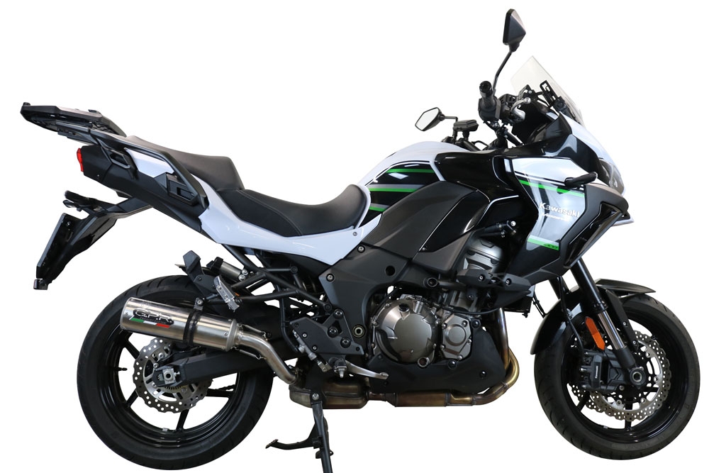 GPR auspuff kompatibel mit  Kawasaki Versys 1000 I.E. 2021-2024, M3 Inox , Zugelassener legaler Slip-On-Auspuff mit Abe, einschließlich abnehmbarem DB-Killer und Verbindungsrohr 
