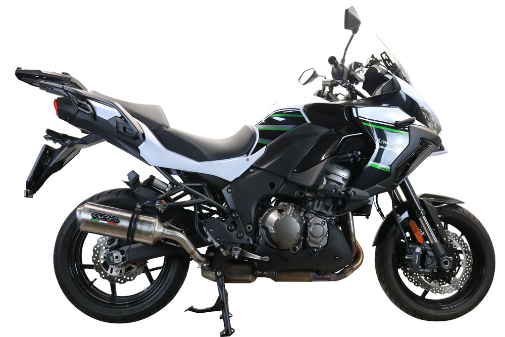 GPR auspuff kompatibel mit  Kawasaki Versys 1000 I.E. 2021-2024, Satinox , Zugelassener legaler Slip-On-Auspuff mit Abe, einschließlich abnehmbarem DB-Killer und Verbindungsrohr 