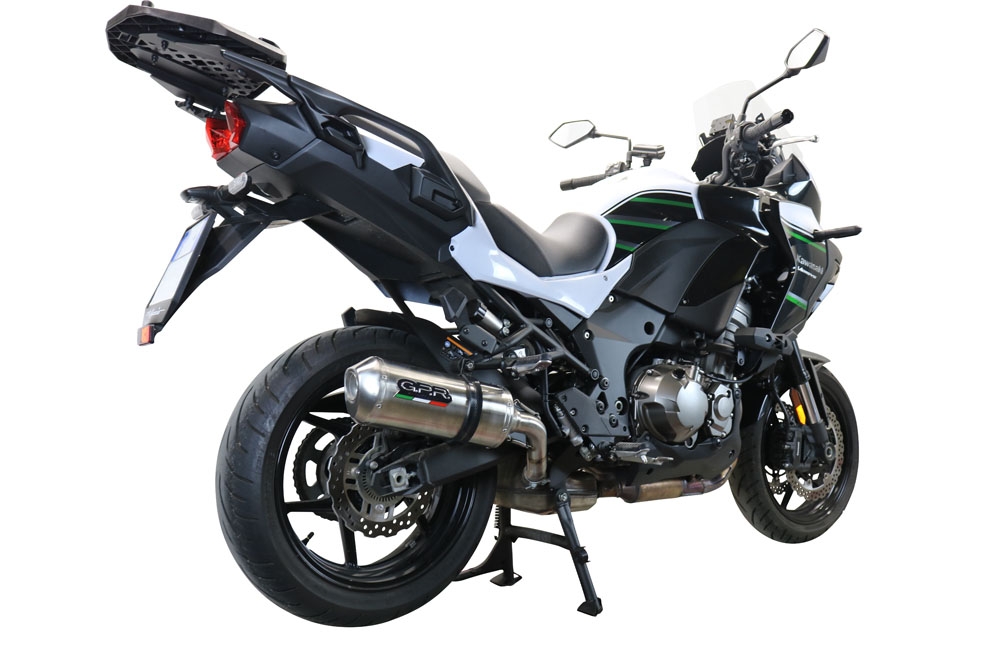 GPR auspuff kompatibel mit  Kawasaki Versys 1000 I.E. 2021-2024, Satinox , Zugelassener legaler Slip-On-Auspuff mit Abe, einschließlich abnehmbarem DB-Killer und Verbindungsrohr 