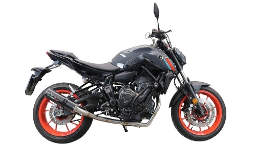 GPR auspuff kompatibel mit  Yamaha Mt-07  2021-2024, M3 Black Titanium, Racing-Komplettsystem-Auspuff, einschließlich Krümmer und abnehmbarem DB-Killer 