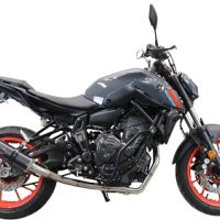 GPR auspuff kompatibel mit  Yamaha Mt-07  2021-2024, M3 Black Titanium, Racing-Komplettsystem-Auspuff, einschließlich Krümmer und abnehmbarem DB-Killer 