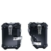 GPR TECH Bmw R 1250 Gs 2019/2020 e4 Seitenkofferpaar aus Aluminium mit konturierter rechter Seite, Farbe Schwarz mit speziellem Gepäckträger Fassungsvermögen 38 Liter + 32 Liter