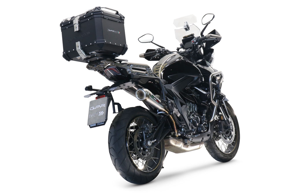 GPR TECH Zontes 350 T1 ADV 2022/2024 e5 Topcase aus Aluminium, schwarze Farbe mit spezifischer Platte enthalten Kapazität Liter 45