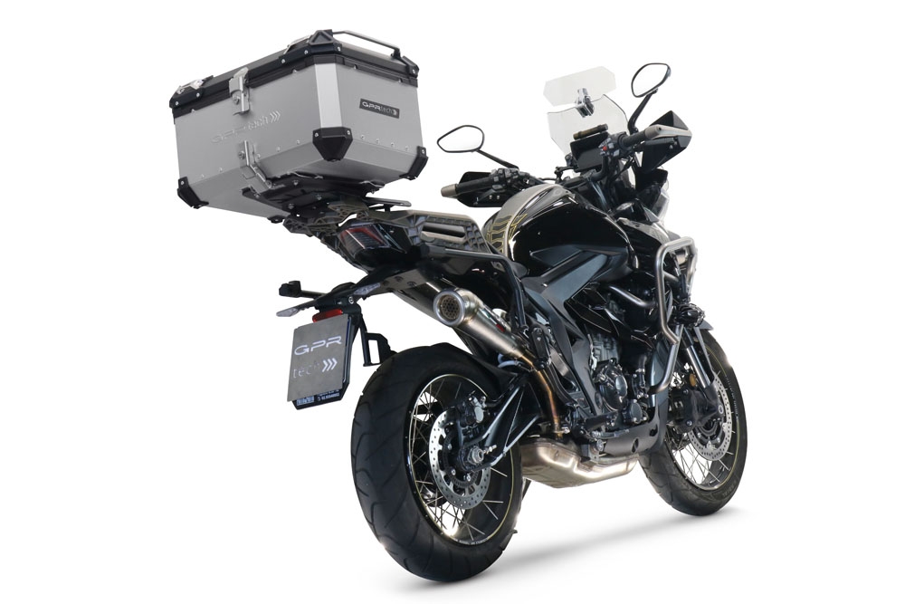 GPR auspuff kompatibel mit  Zontes 350 T1 ADV 2022-2024, Powercone Evo, Racing-Komplettsystem-Auspuff, einschließlich Krümmer und abnehmbarem DB-Killer 
