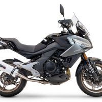 GPR auspuff kompatibel mit  Cf Moto 700 Mt 2023-2024, Albus Evo4, Zugelassener legaler Slip-On-Auspuff mit Abe, einschließlich abnehmbarem DB-Killer,katakysator und Verbindungsrohr 