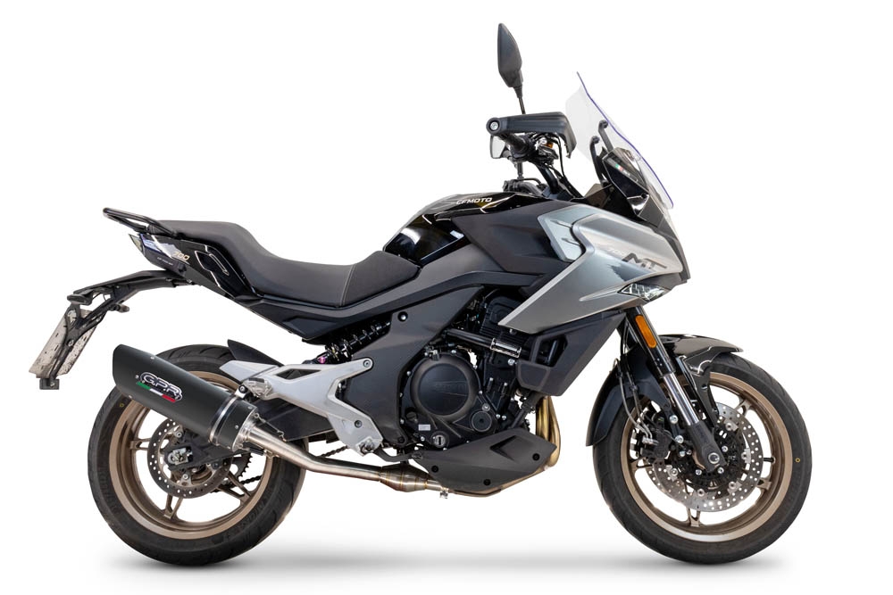 GPR auspuff kompatibel mit  Cf Moto 700 Mt 2023-2024, Furore Nero, Racing Slip-on, inkl. Verbindungsrohr, herausnehmbarem DB-Killer, ohne ABE 