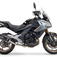 GPR auspuff kompatibel mit  Cf Moto 700 Mt 2023-2024, Furore Nero, Racing Slip-on, inkl. Verbindungsrohr, herausnehmbarem DB-Killer, ohne ABE 