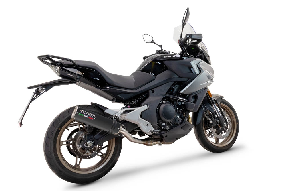 GPR auspuff kompatibel mit  Cf Moto 700 Mt 2023-2024, M3 Black Titanium, Rennauspuff, mit Verbindungsrohren, Artikel ohne Genehmigung 