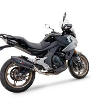 GPR auspuff kompatibel mit  Cf Moto 700 Mt 2023-2024, New Grand Prix Evo Black Titanium, Zugelassener legaler Slip-On-Auspuff mit Abe, einschließlich abnehmbarem DB-Killer,katakysator und Verbindungsrohr 