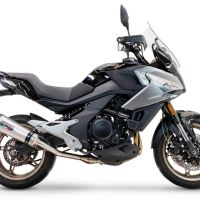 GPR auspuff kompatibel mit  Cf Moto 700 Mt 2023-2024, New Grand Prix Evo Titanium, Racing Slip-on, inkl. Verbindungsrohr, herausnehmbarem DB-Killer, ohne ABE 