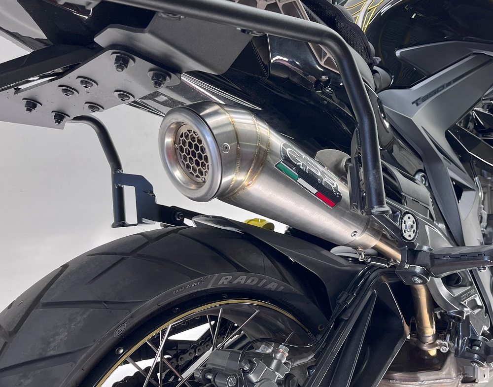 GPR auspuff kompatibel mit  Zontes 350 T1 ADV 2022-2024, Powercone Evo, Racing-Komplettsystem-Auspuff, einschließlich Krümmer und abnehmbarem DB-Killer 