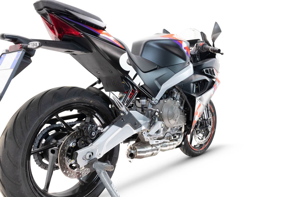 GPR auspuff kompatibel mit  Aprilia RS 457 2024-2025, Ghost Inox, Racing-Komplettsystem-Auspuff, einschließlich Krümmer und abnehmbarem DB-Killer 