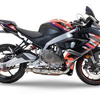 GPR auspuff kompatibel mit  Aprilia RS 457 2024-2025, Ghost Inox, Racing-Komplettsystem-Auspuff, einschließlich Krümmer und abnehmbarem DB-Killer 
