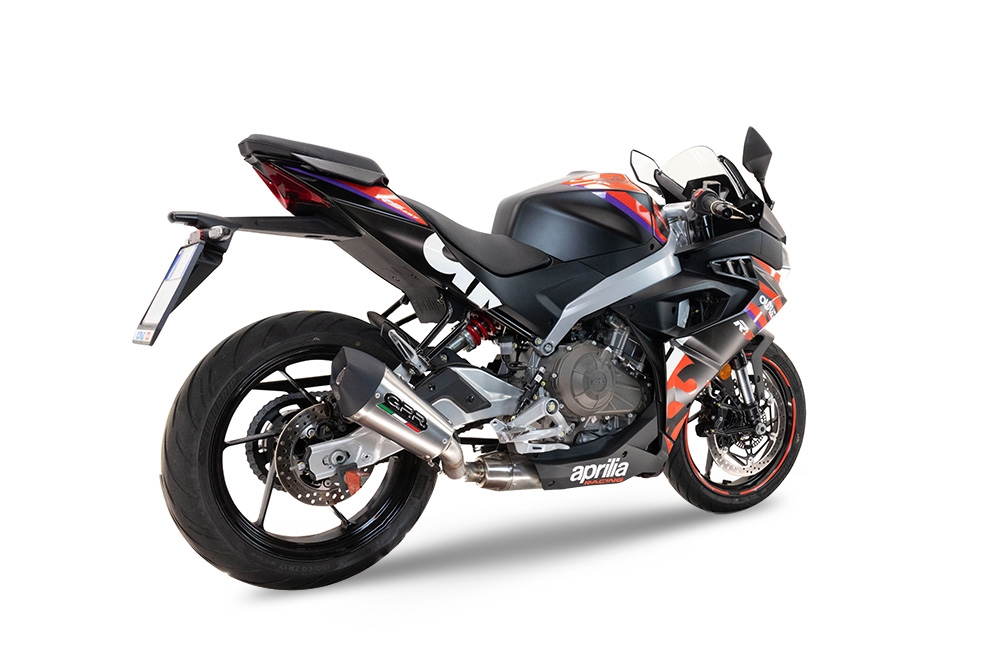 GPR auspuff kompatibel mit  Aprilia RS 457 2024-2025, New Grand Prix Evo Titanium, Homologierte auspuff mit verbindungsrohr und katalysator 