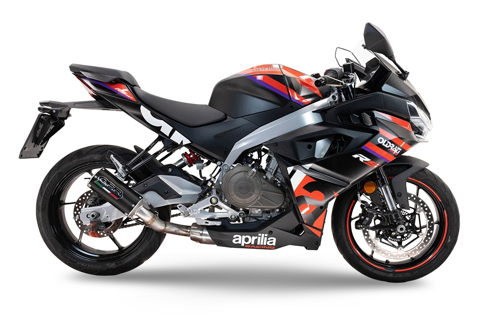 GPR auspuff kompatibel mit  Aprilia RS 457 2024-2025, M3 Black Titanium, Racing-Komplettsystem-Auspuff, einschließlich Krümmer und abnehmbarem DB-Killer 