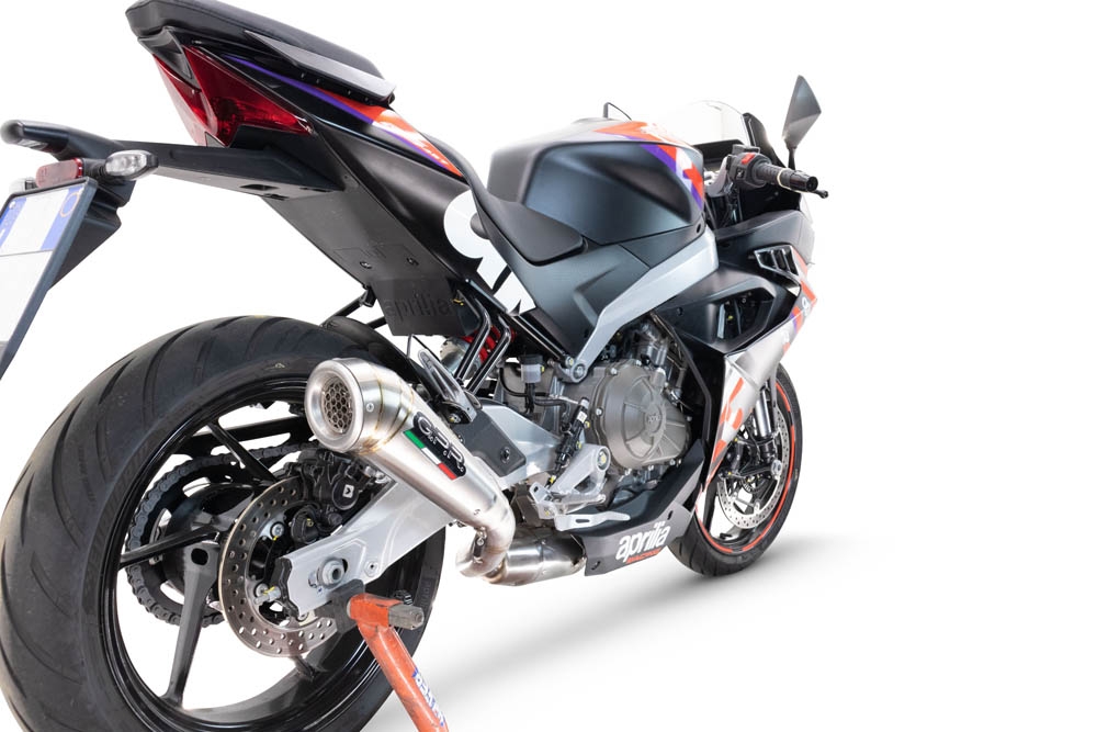 GPR auspuff kompatibel mit  Aprilia RS 457 2024-2025, Powercone Evo, Racing-Komplettsystem-Auspuff, einschließlich Krümmer und abnehmbarem DB-Killer 