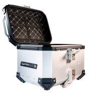 GPR TECH TOPCASE ALPI-TECH 26 LT. SILBER Topcase aus Aluminium, mit Soft-Rückenlehne, silberfarben mit Universalplatte inklusive Kapazität Liter 26