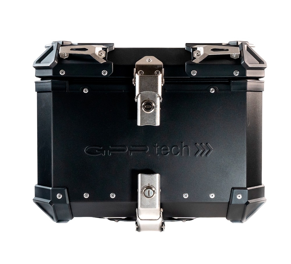 GPR TECH Honda Forza 750 2021/2024 e5 Topcase aus Aluminium, schwarze Farbe mit spezifischer Platte enthalten Kapazität Liter 45