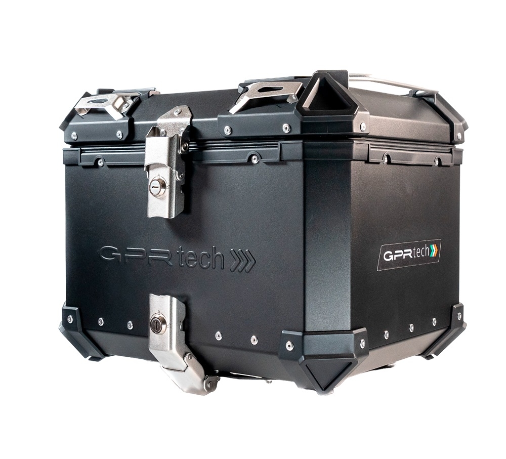 GPR TECH Honda Forza 750 2021/2024 e5 Topcase aus Aluminium, schwarze Farbe mit spezifischer Platte enthalten Kapazität Liter 45