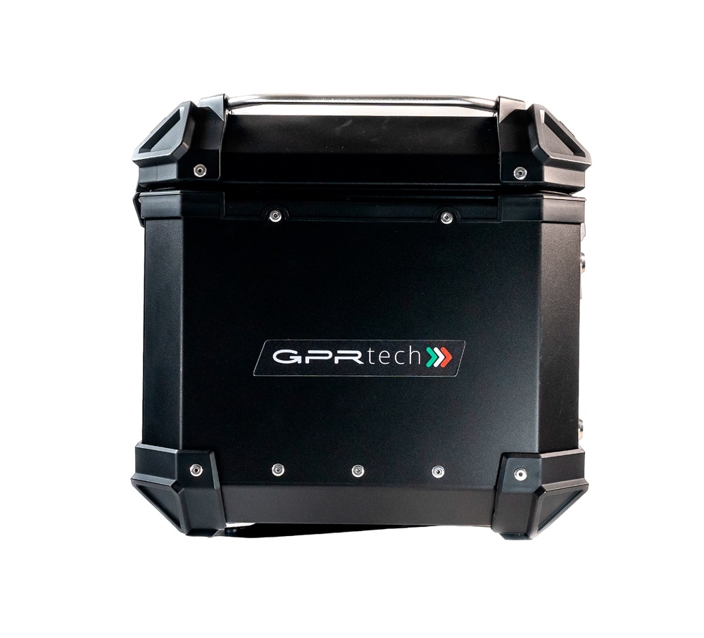 GPR TECH Honda Forza 750 2021/2024 e5 Topcase aus Aluminium, schwarze Farbe mit spezifischer Platte enthalten Kapazität Liter 45