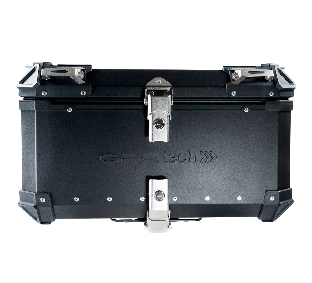 GPR TECH Honda Forza 750 2021/2024 e5 Topcase aus Aluminium, schwarze Farbe mit spezifischer Platte enthalten Kapazität Liter 55