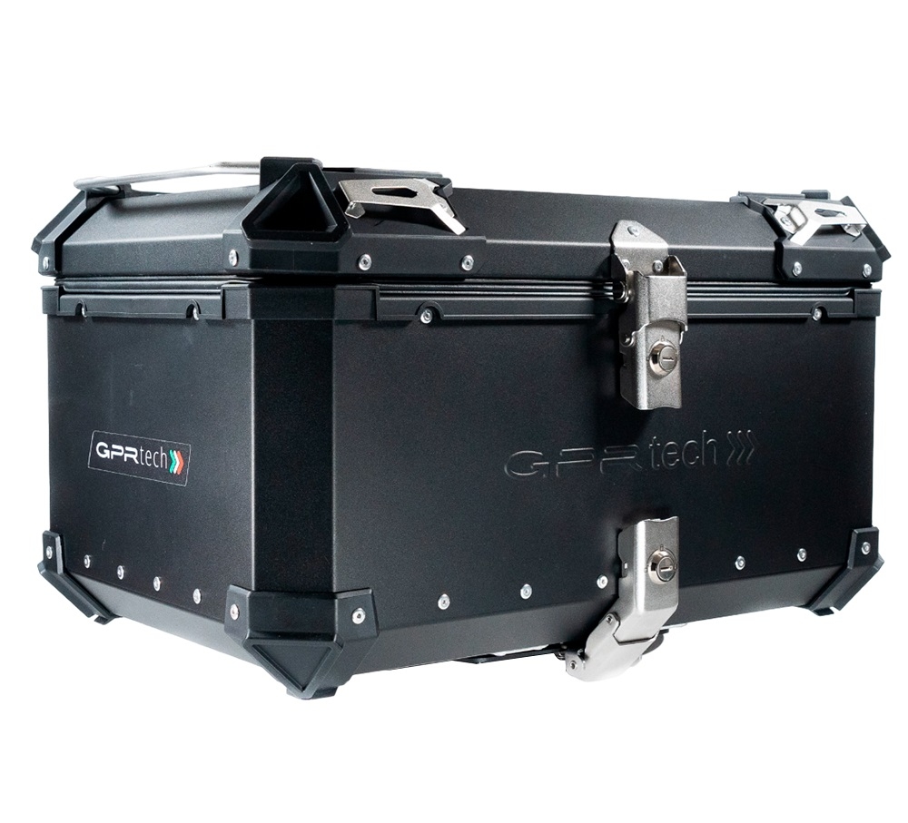 GPR TECH Honda Forza 750 2021/2024 e5 Topcase aus Aluminium, schwarze Farbe mit spezifischer Platte enthalten Kapazität Liter 55