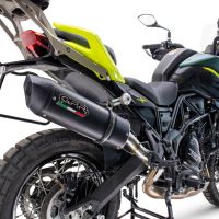 GPR auspuff kompatibel mit  Benelli Trk 702  2023-2024, Furore Evo4 Nero, Zugelassener legaler Slip-On-Auspuff mit Abe, einschließlich abnehmbarem DB-Killer und Verbindungsrohr 