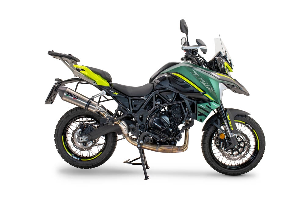 GPR auspuff kompatibel mit  Benelli Trk 702 X 2023-2024, New Grand Prix Evo Titanium, Zugelassener legaler Slip-On-Auspuff mit Abe, einschließlich abnehmbarem DB-Killer und Verbindungsrohr 