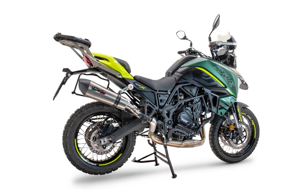 GPR auspuff kompatibel mit  Benelli Trk 702 X 2023-2024, New Grand Prix Evo Titanium, Zugelassener legaler Slip-On-Auspuff mit Abe, einschließlich abnehmbarem DB-Killer und Verbindungsrohr 
