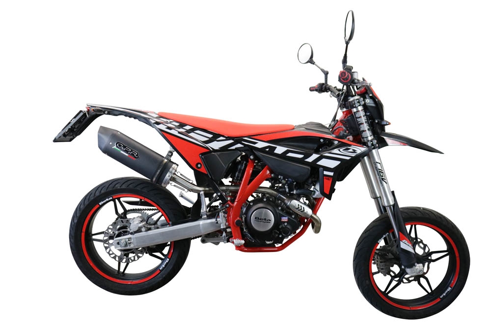 GPR auspuff kompatibel mit  Beta RR 125 4T Enduro 2021-2024, Furore Evo4 Nero, Zugelassener legaler Slip-On-Auspuff mit ABE, inklusive abnehmbarem DB-Killer, Verbindungsrohr und Katalysator 
