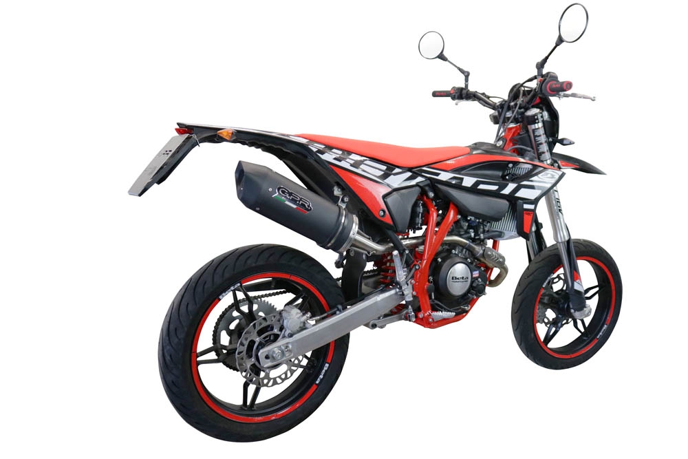 GPR auspuff kompatibel mit  Beta RR 125 4T Enduro 2021-2024, Furore Evo4 Nero, Zugelassener legaler Slip-On-Auspuff mit ABE, inklusive abnehmbarem DB-Killer, Verbindungsrohr und Katalysator 