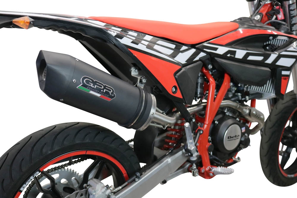 GPR auspuff kompatibel mit  Beta RR 125 4T Enduro 2021-2024, Furore Evo4 Nero, Zugelassener legaler Slip-On-Auspuff mit ABE, inklusive abnehmbarem DB-Killer, Verbindungsrohr und Katalysator 