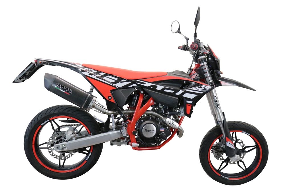 GPR auspuff kompatibel mit  Beta RR 125 4T Enduro 2021-2024, Furore Evo4 Poppy, Zugelassener legaler Slip-On-Auspuff mit Abe, einschließlich abnehmbarem DB-Killer,katakysator und Verbindungsrohr 