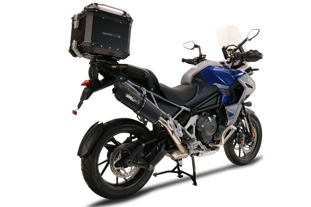 GPR TECH Triumph Tiger 900 2020/2023 e5 Topcase aus Aluminium, schwarze Farbe mit spezifischer Platte enthalten Kapazität Liter 45