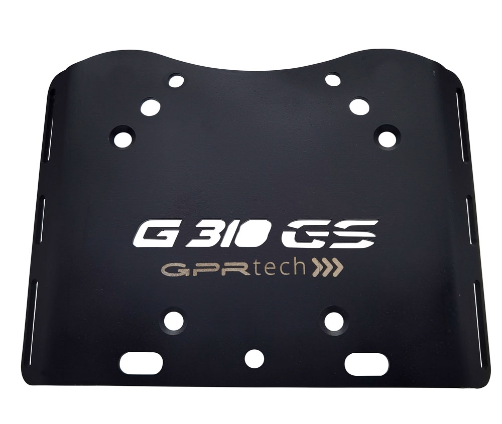 GPR TECH Bmw G 310 Gs 2017/2021 e4 Topcase aus Aluminium, schwarze Farbe mit spezifischer Platte enthalten Kapazität Liter 35