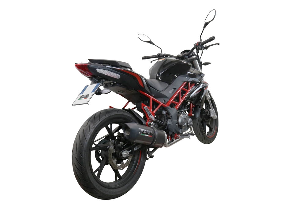 GPR auspuff kompatibel mit  Benelli Bn 125 2021-2024, Furore Evo4 Poppy, Homologierte auspuff mit verbindungsrohr und katalysator 