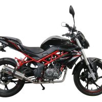 GPR auspuff kompatibel mit  Benelli Bn 125 2018-2020, M3 Inox , Homologierte auspuff mit verbindungsrohr und katalysator 