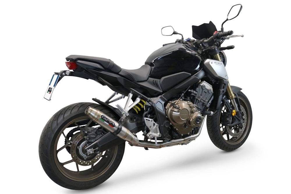 GPR auspuff kompatibel mit  Honda Cbr 650 R 2021-2023, Deeptone Inox, Racing-Komplettsystem-Auspuff, einschließlich Krümmer und abnehmbarem DB-Killer 