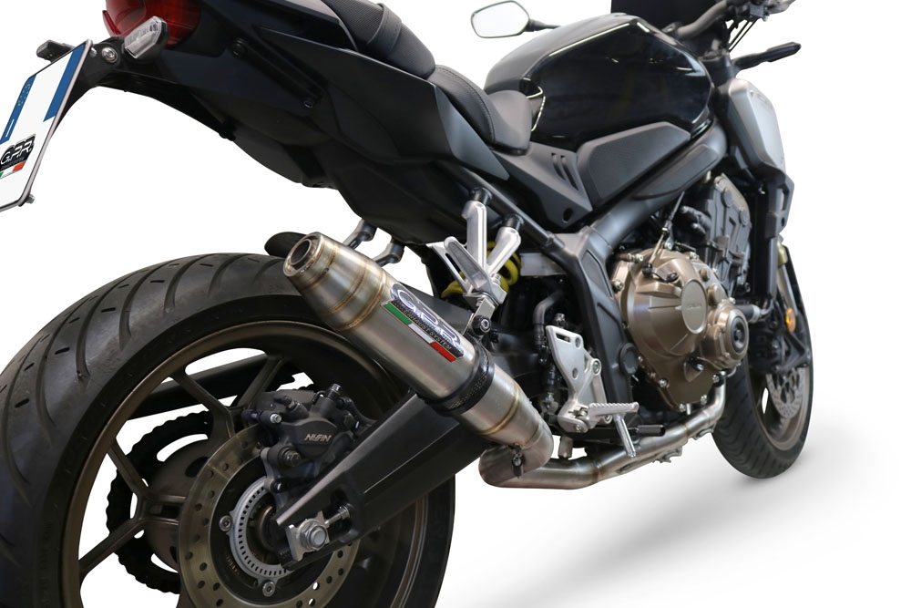 GPR auspuff kompatibel mit  Honda Cbr 650 R 2021-2023, Deeptone Inox, Racing-Komplettsystem-Auspuff, einschließlich Krümmer und abnehmbarem DB-Killer 