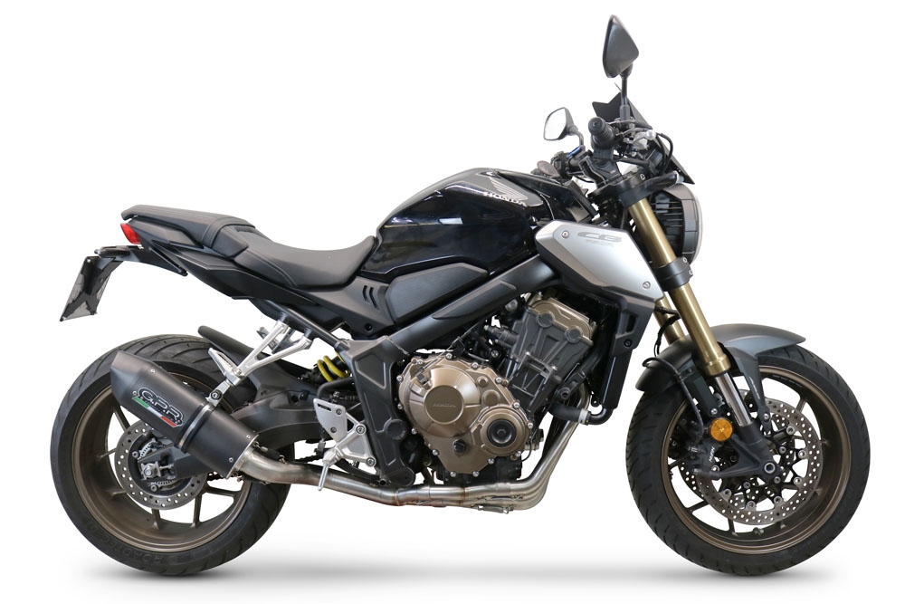 GPR auspuff kompatibel mit  Honda Cb 650 R 2019-2020, Furore Nero, Racing-Komplettsystem-Auspuff, einschließlich Krümmer und abnehmbarem DB-Killer 